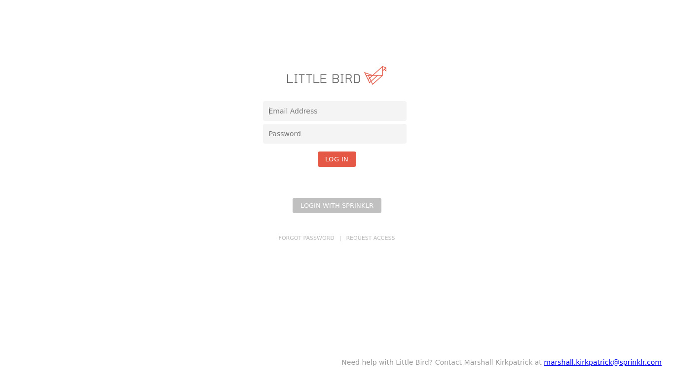 Little Bird Landing page