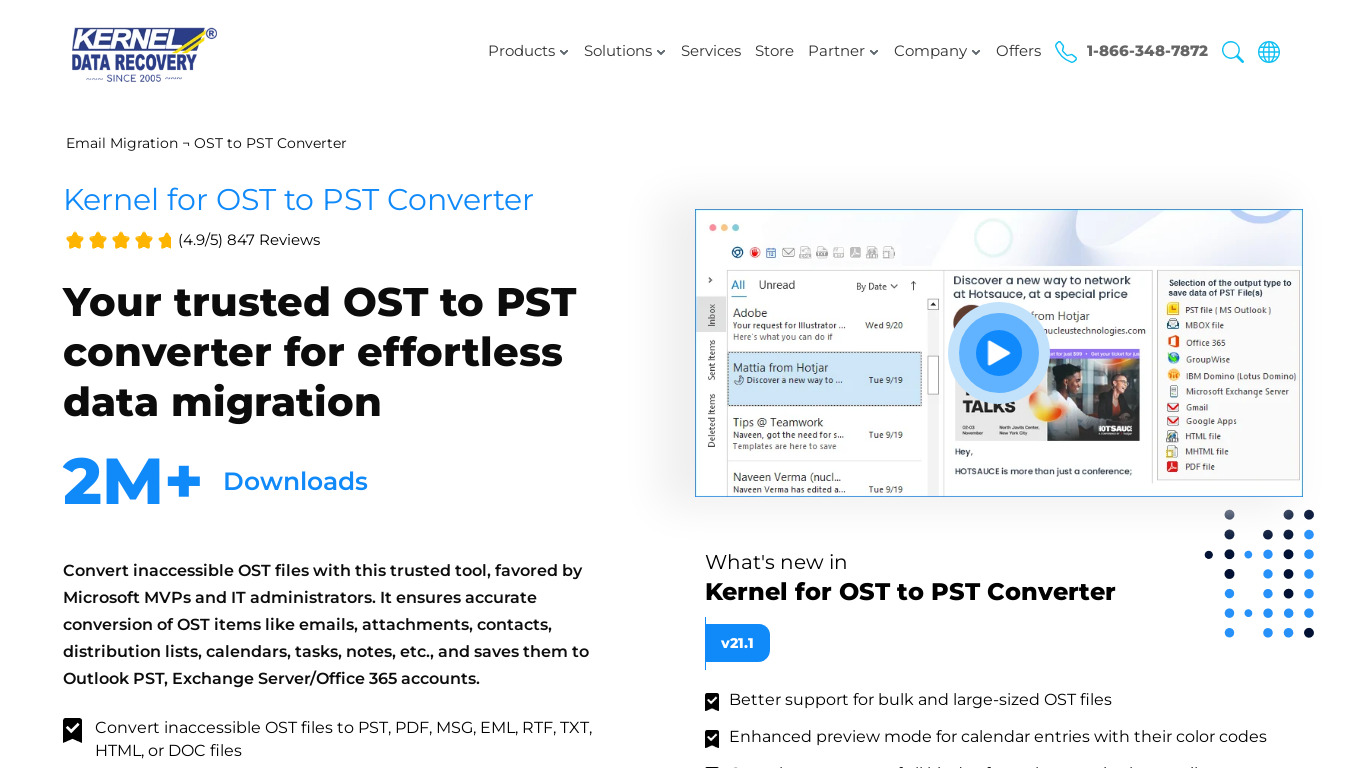 KERNEL FOR OST TO PST Landing page