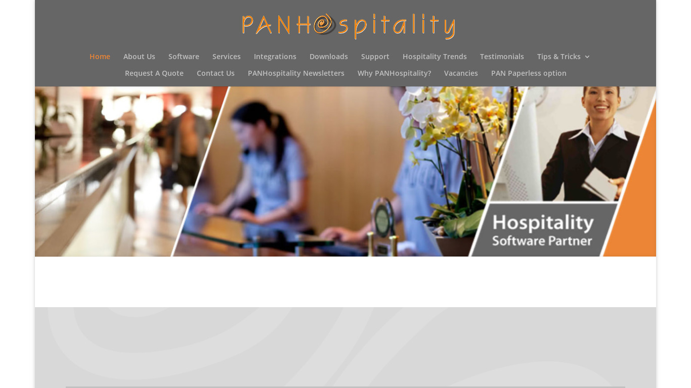PAN Hospitality Suite Landing page