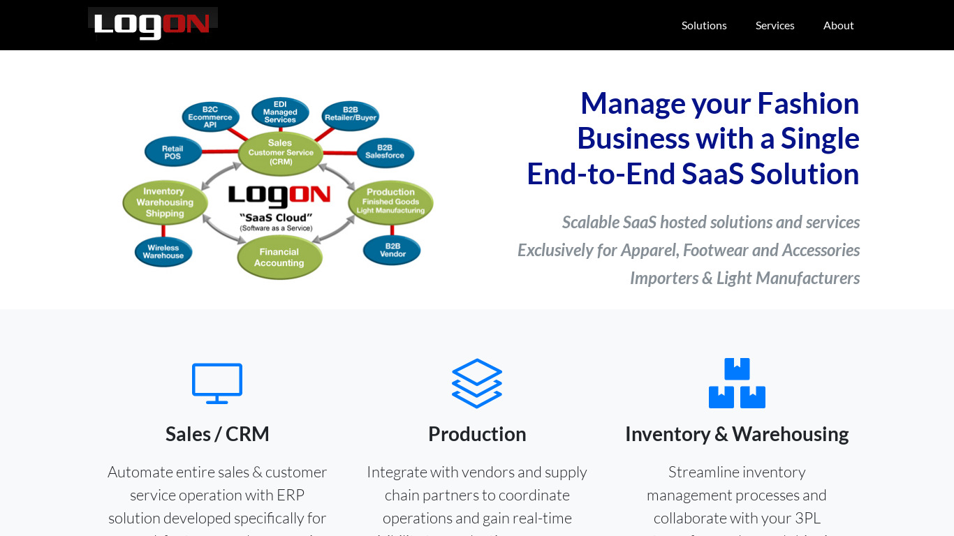 LogOn Business Systems Landing page