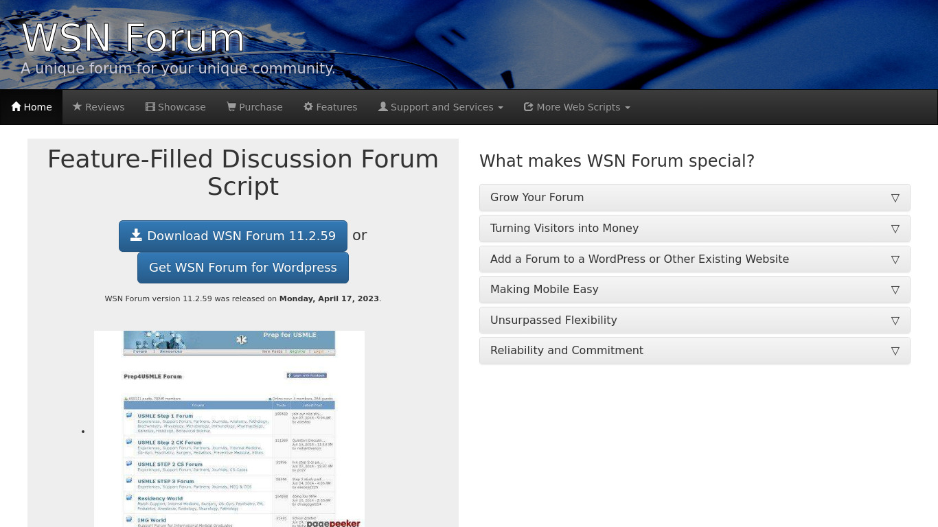 WSN Forum Landing page