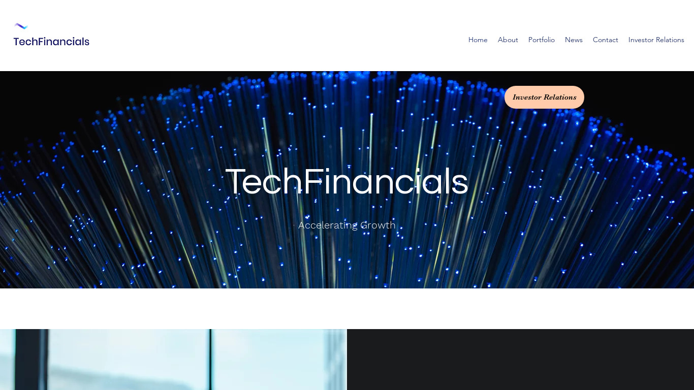 TechFinancials Landing page