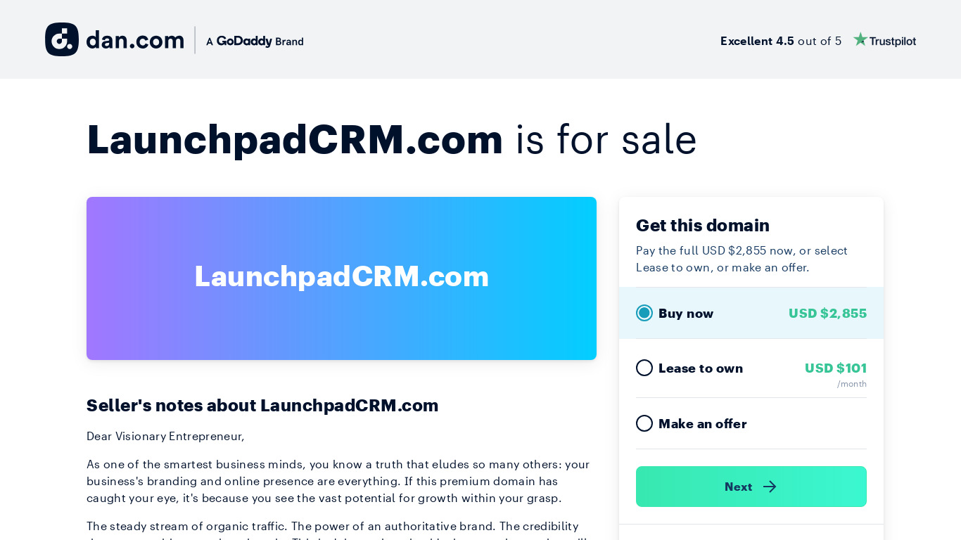 Launchpad CRM Landing page
