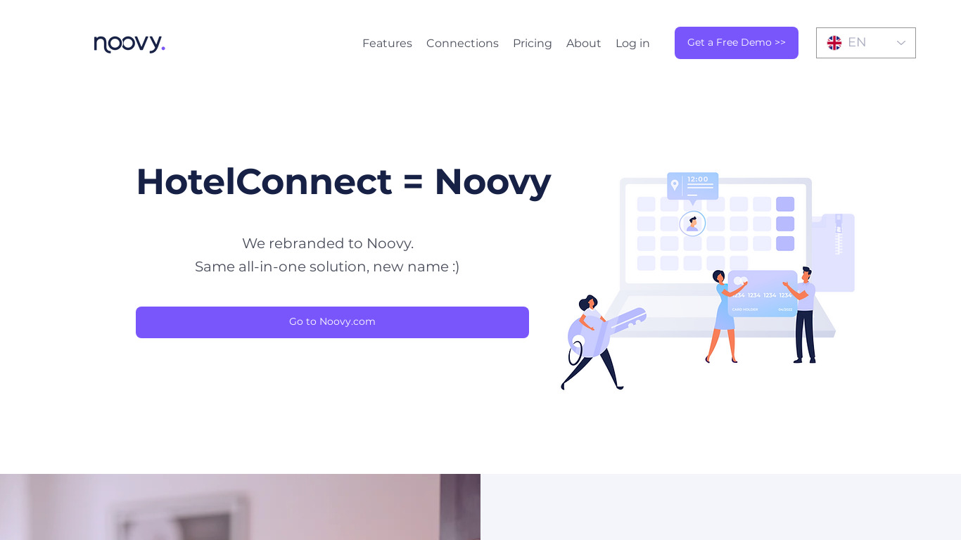 Hotel Connect Landing page
