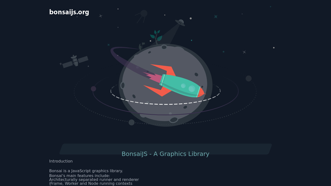 BonsaiJS Landing page