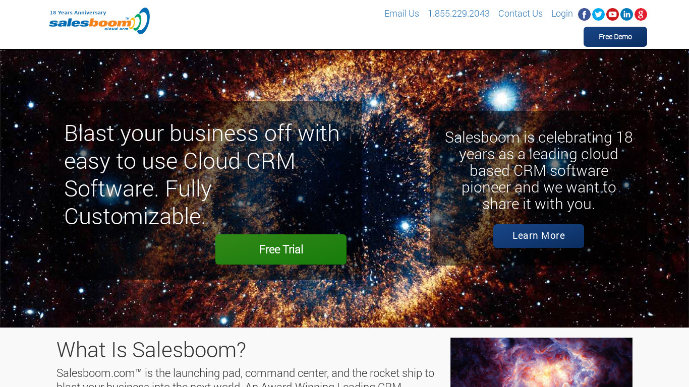 salesboom Landing page
