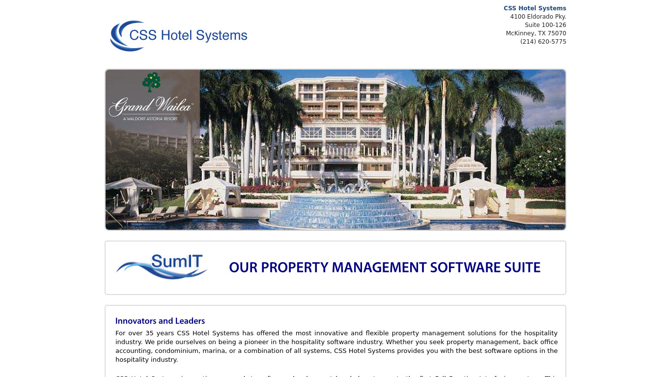 CSS Property Management Systems Landing page