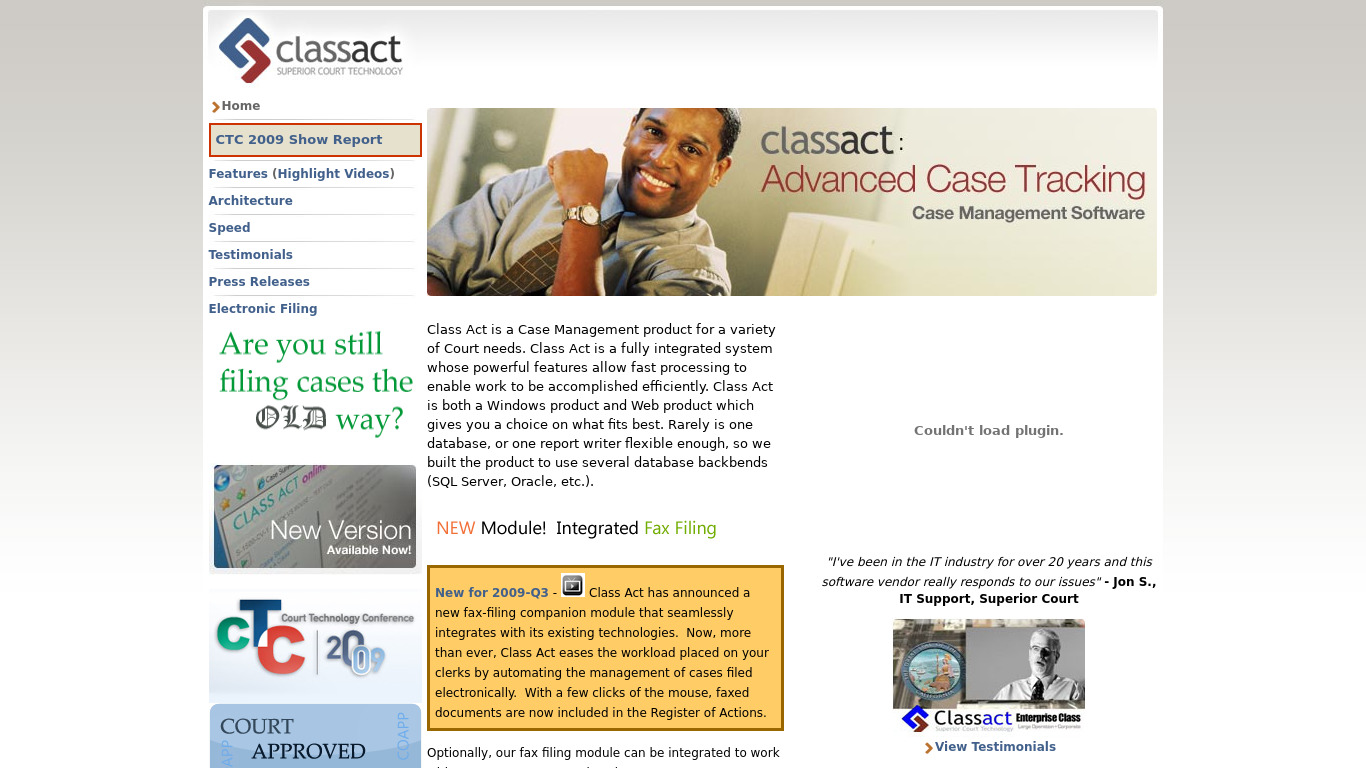 Class Act Landing page