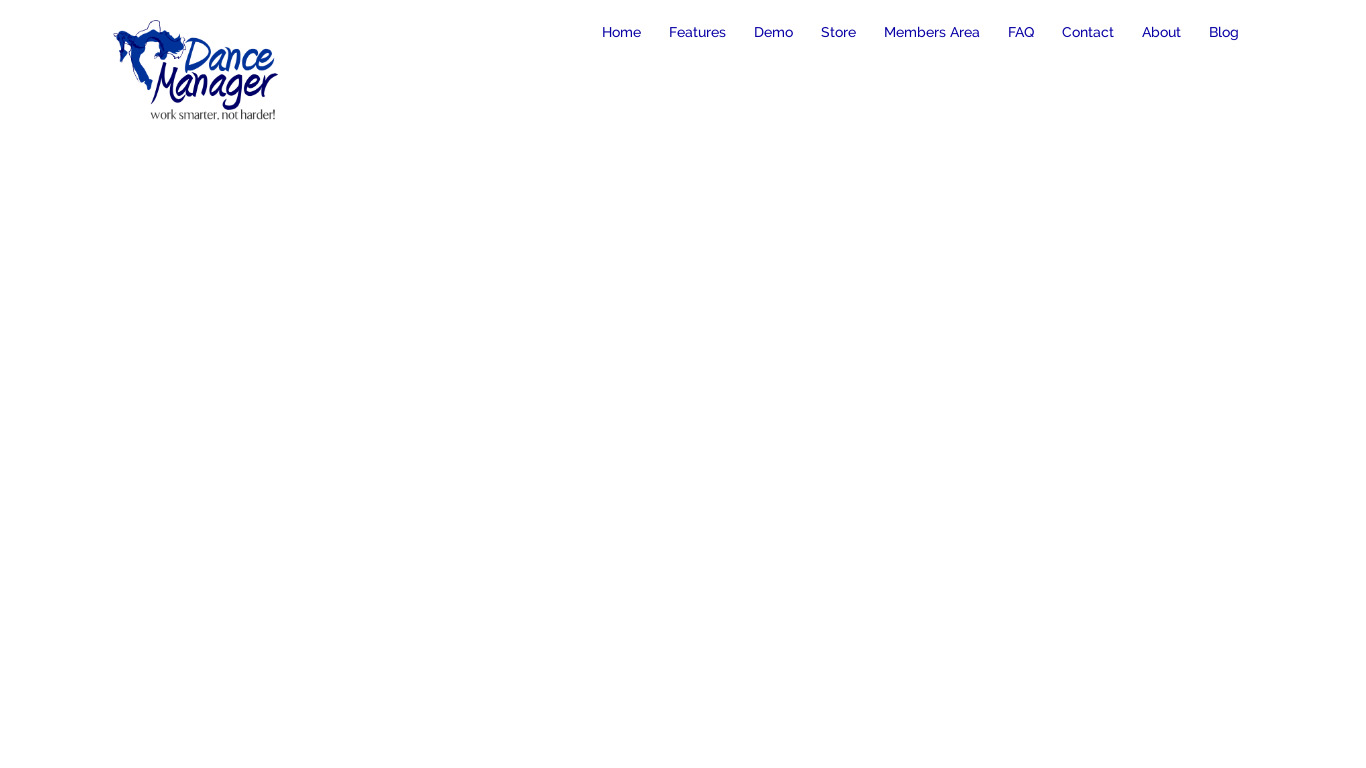Dance Manager Software Landing page