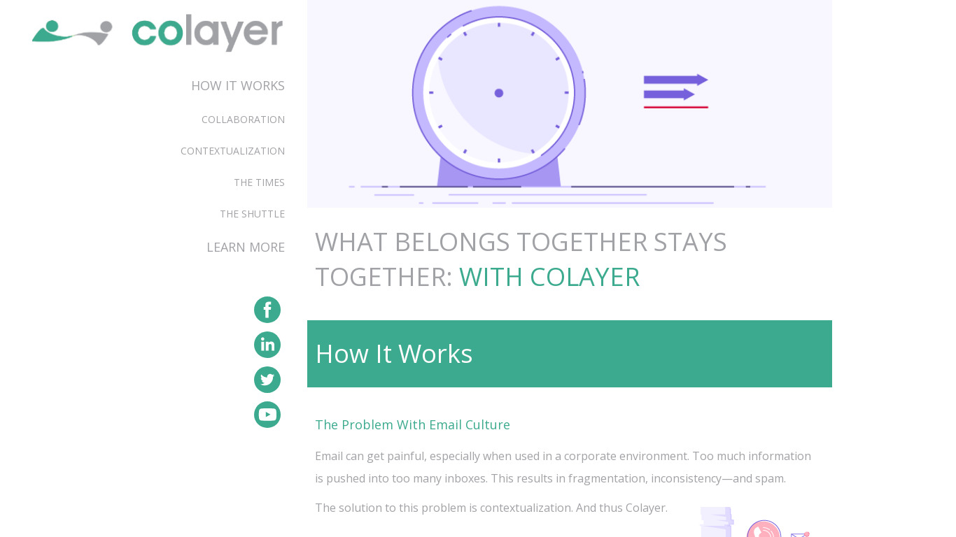 Colayer Landing page