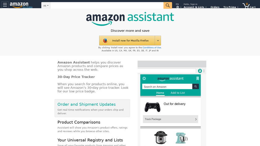 Amazon Assistant Landing Page