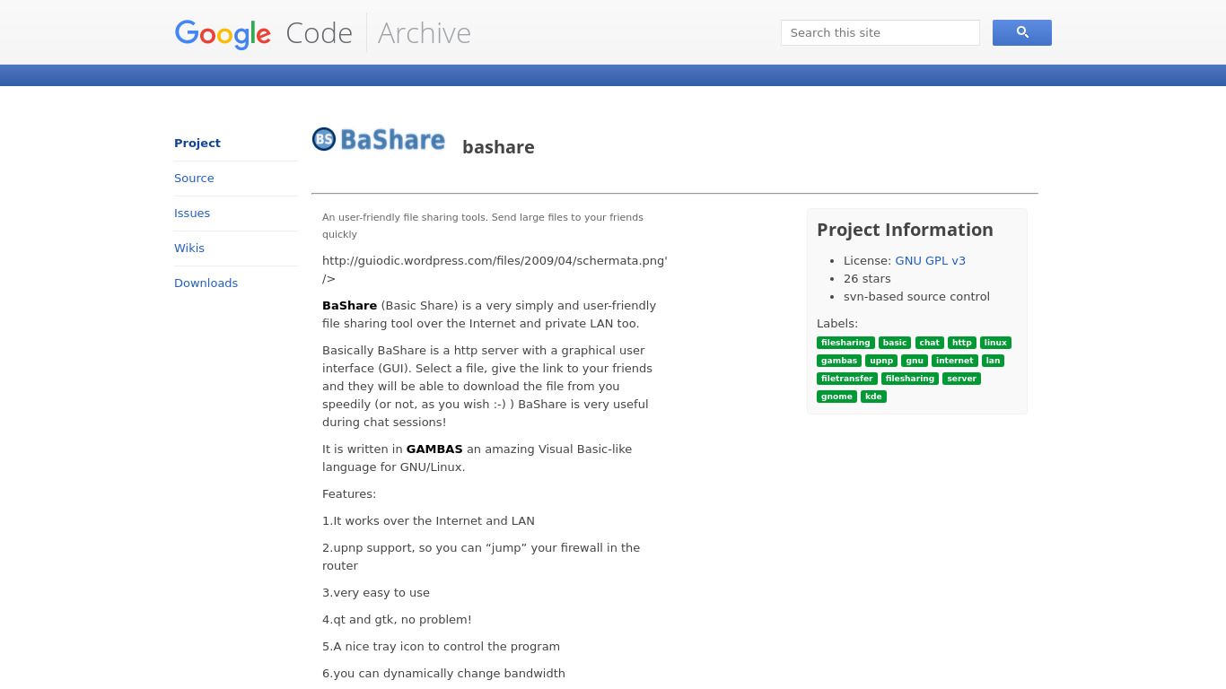 BaShare Landing page