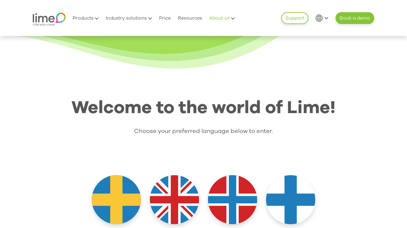 Lundalogik Lime Landing page
