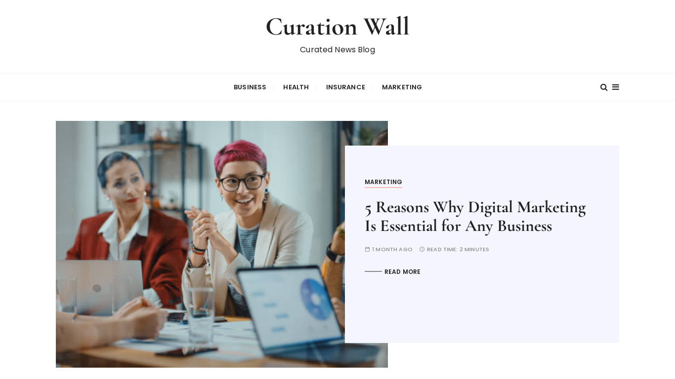 Curation Wall Landing page