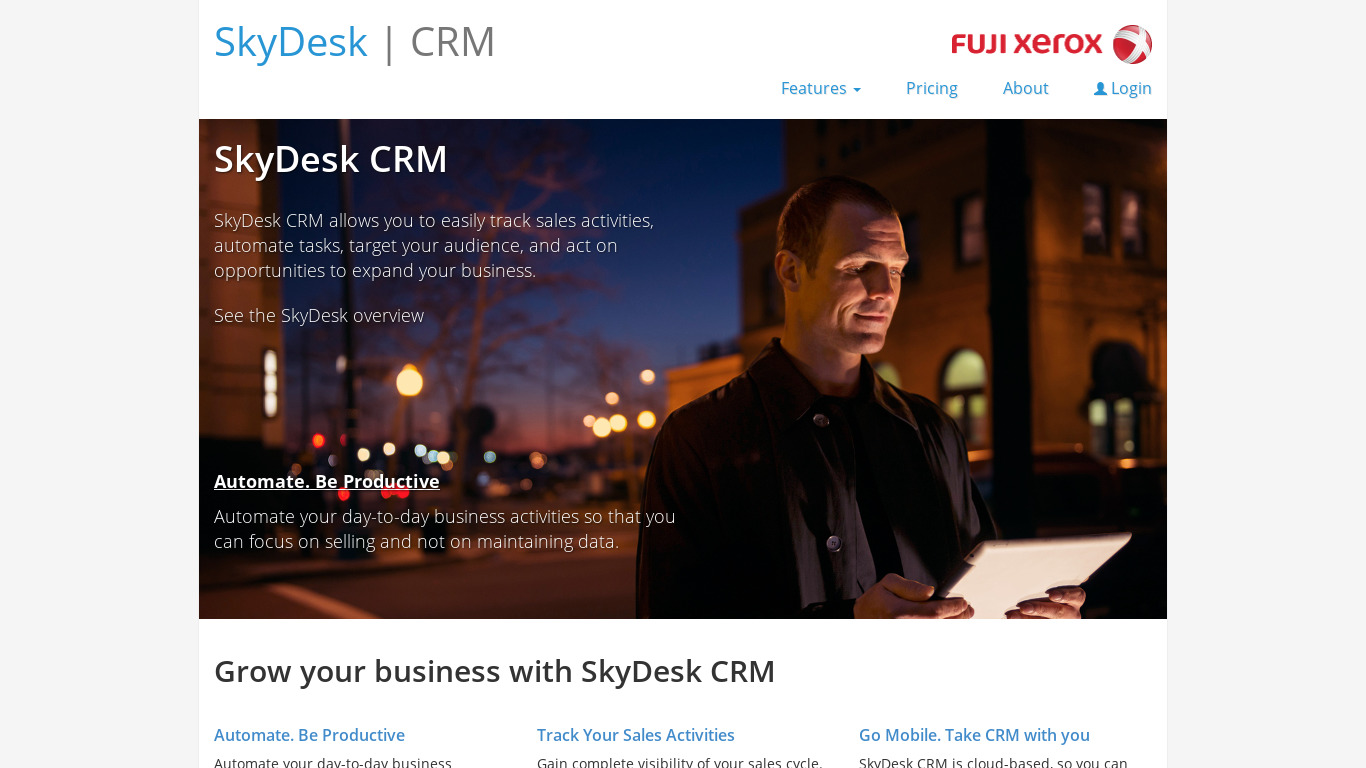SkyDesk CRM Landing page