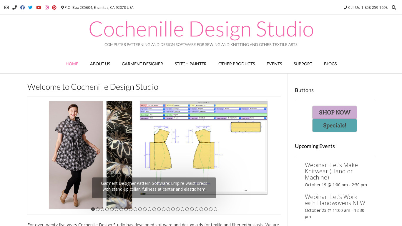 Cochenille Design Studio Landing page