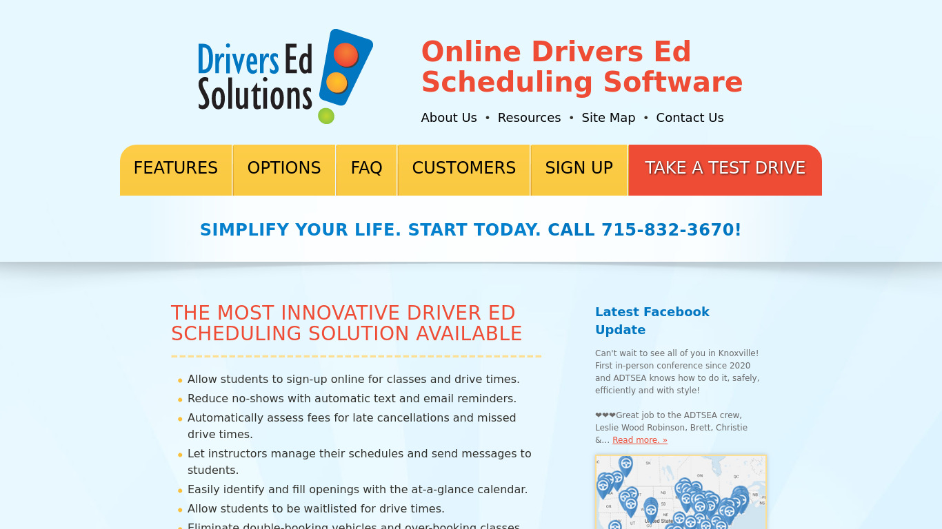 Drivers Ed Solutions Landing page