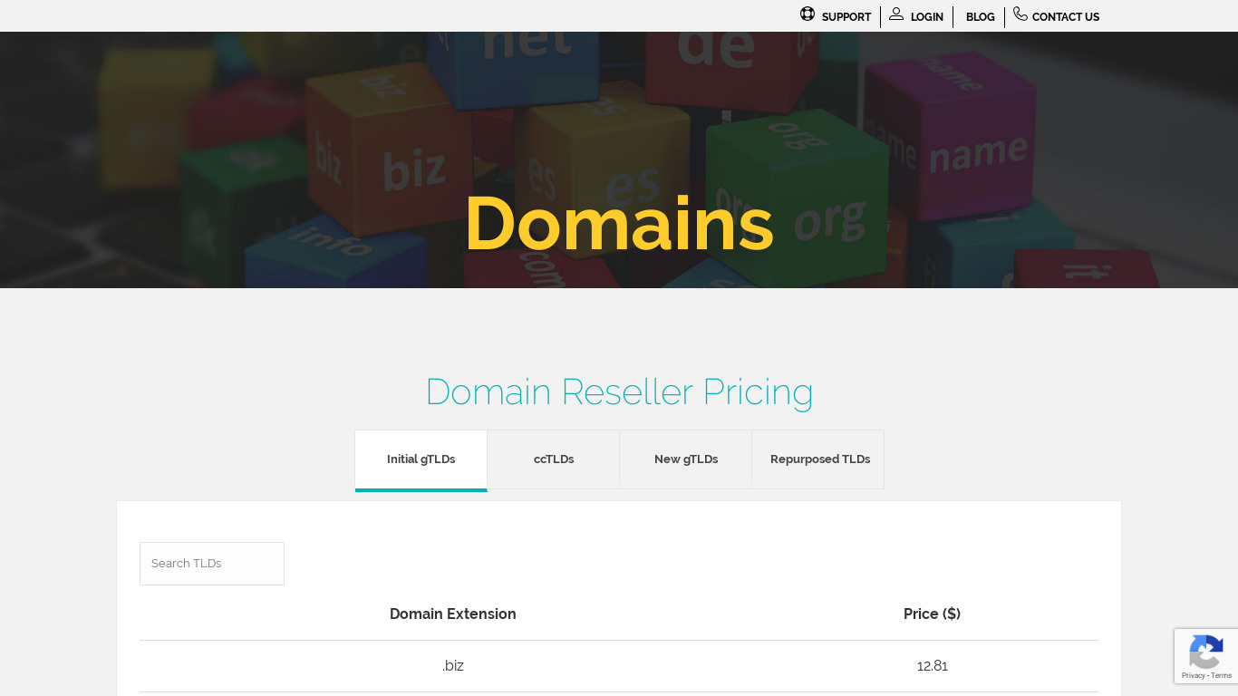 LogicBoxes Domains Landing page