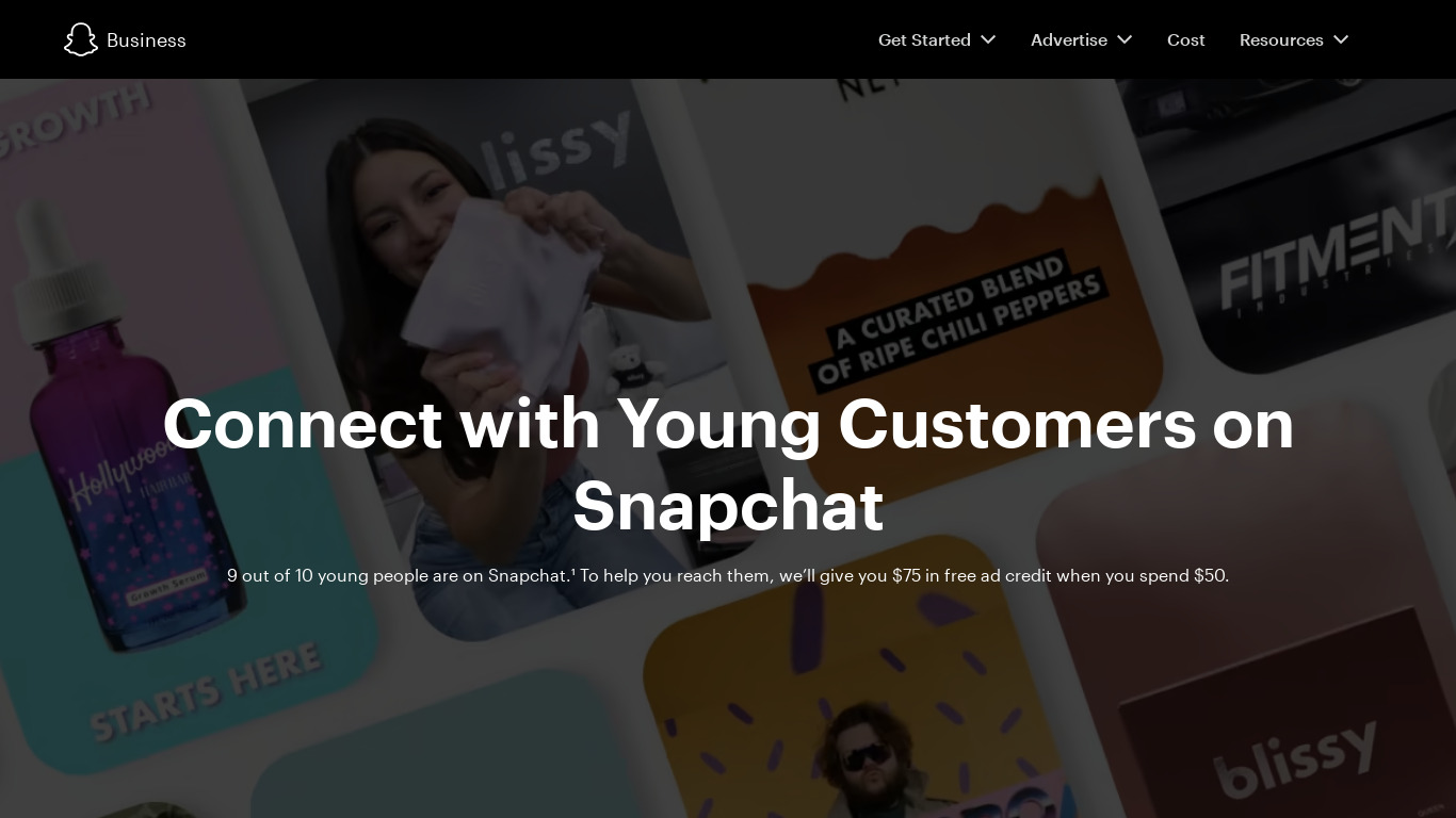 Snapchat Ads Landing page