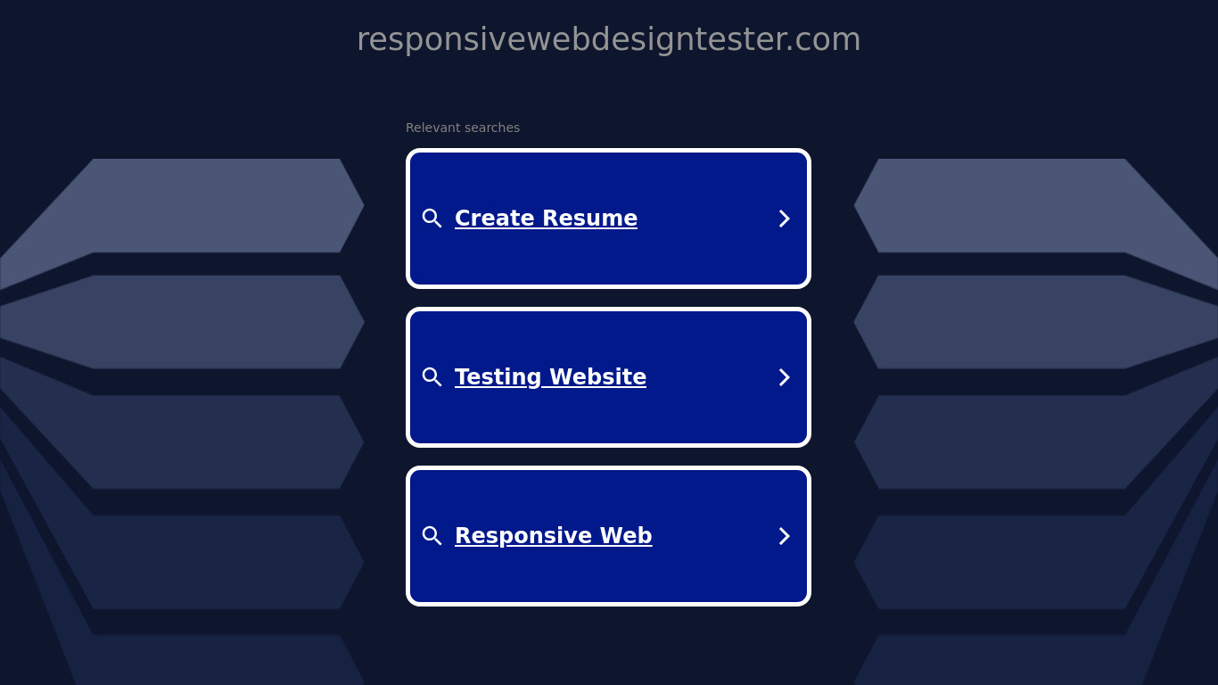 Responsive Web Design Tester Landing page