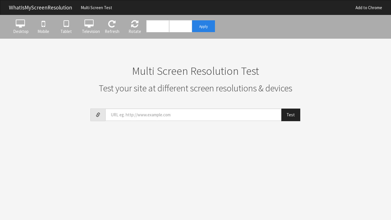 Multi Screen Test Landing page