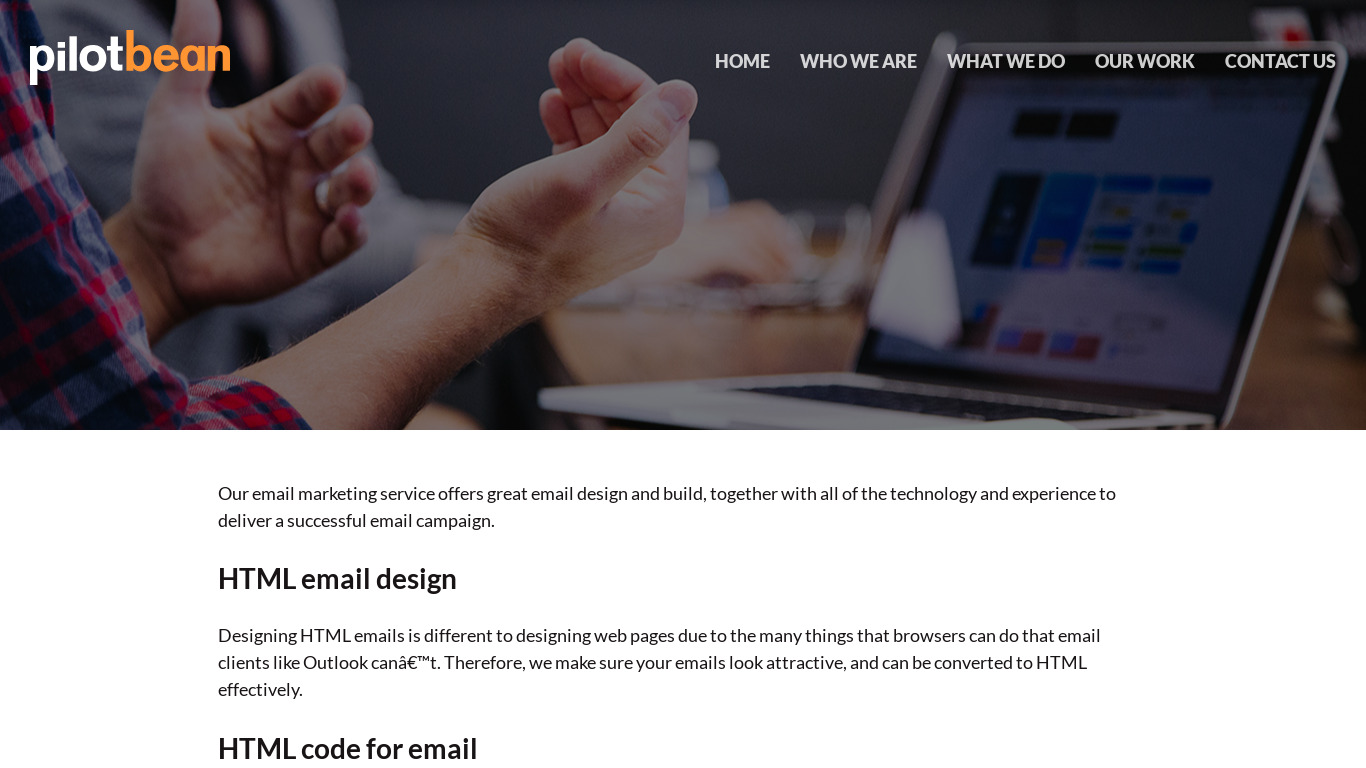PilotSend Email Marketing Landing page