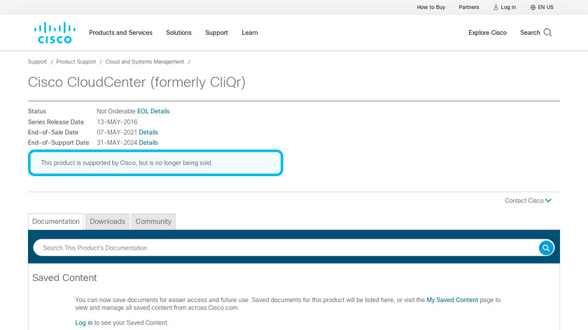 Cisco CloudCenter Landing Page