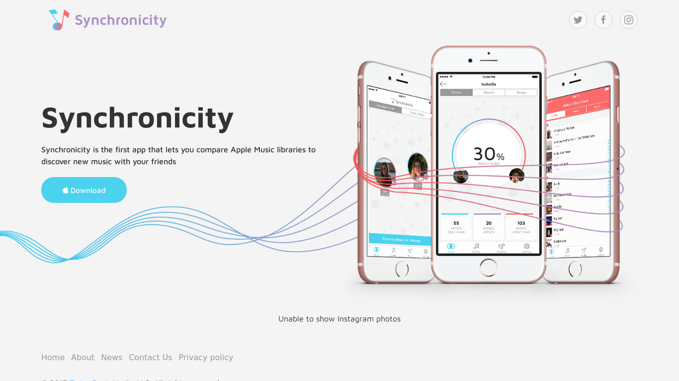 Synchronicity Landing page
