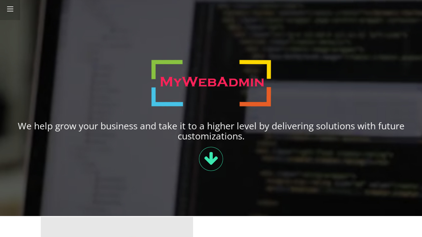 My Web Admin.In Landing page
