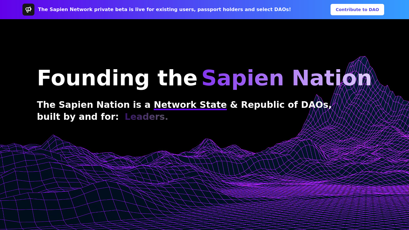 Sapien Landing page