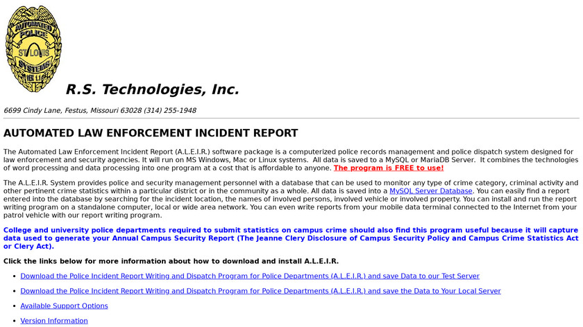 A.L.E.I.R. Landing Page