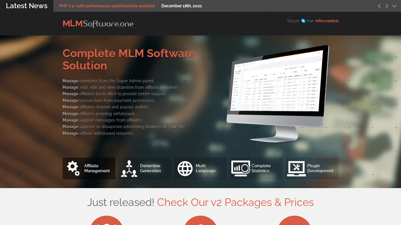 MLMSoftware.one Landing page