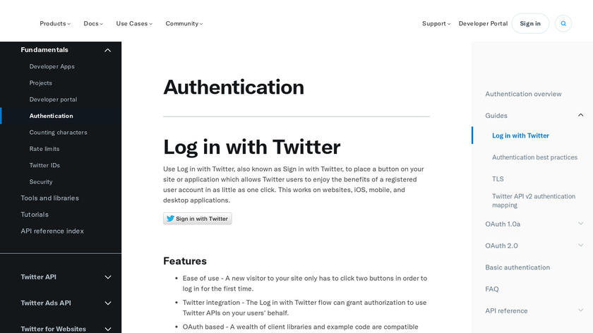 Twitter Sign-In Landing Page