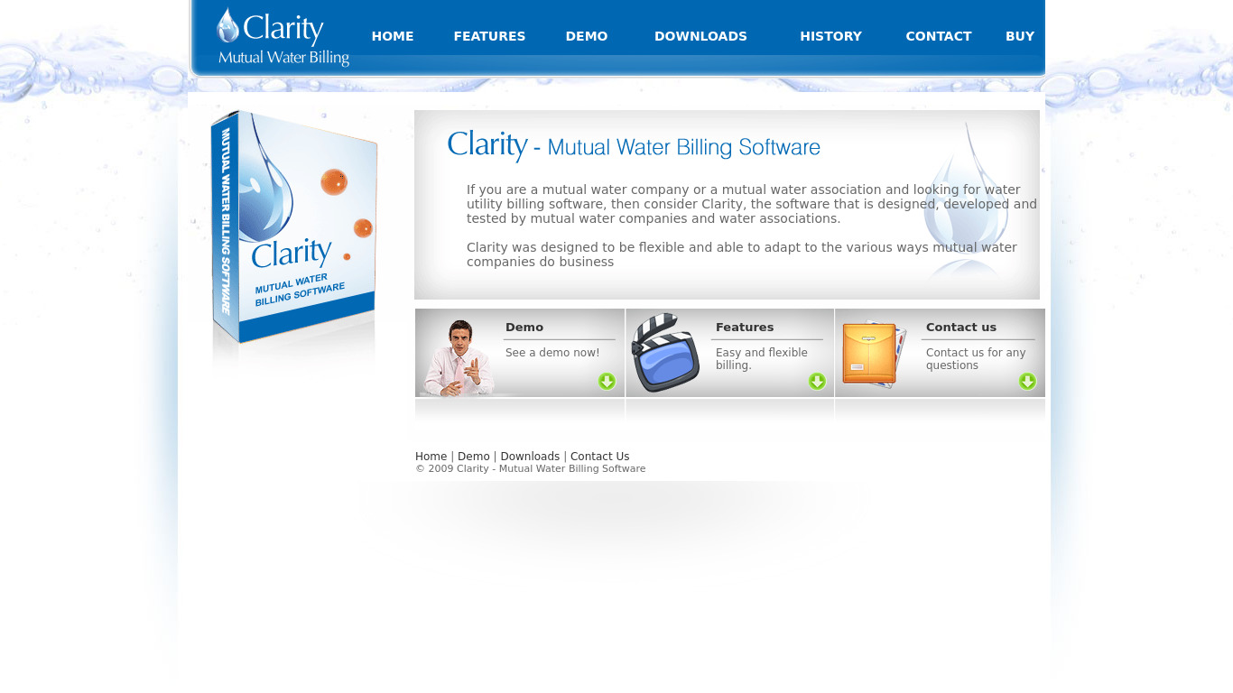 Clarity Billing Landing page