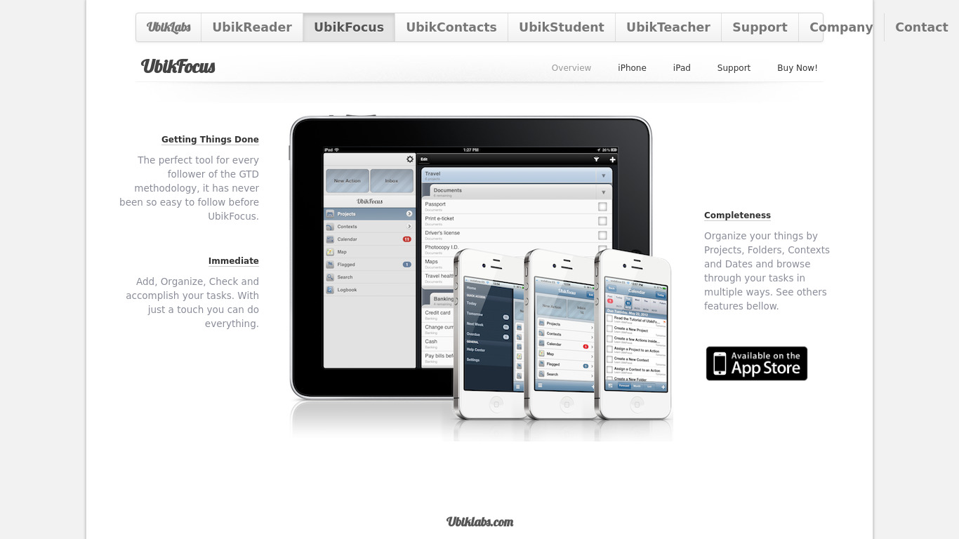 UbikFocus Landing page