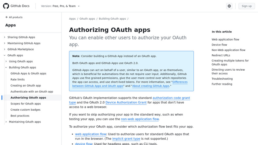 GitHub OAuth Landing Page