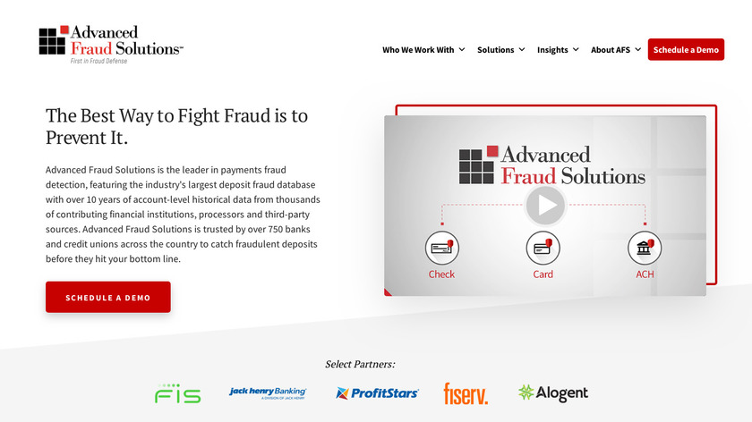 Advanced Fraud Solutions Landing Page