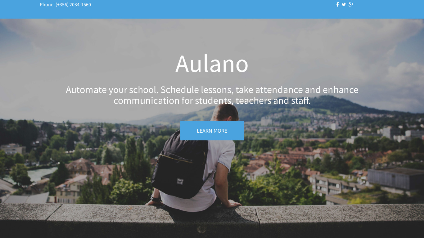 Aulano Landing page
