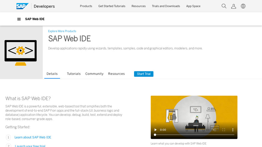 SAP Web IDE Landing Page