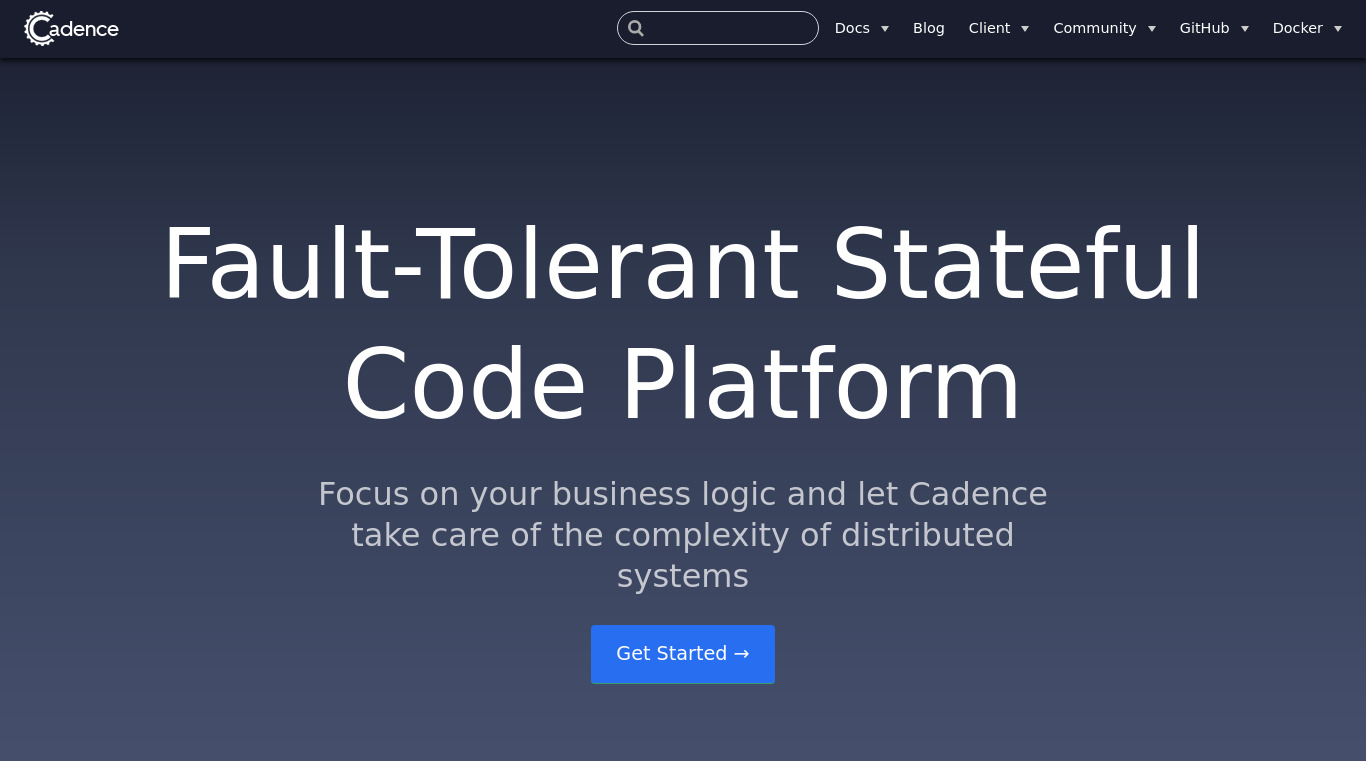 Cadence Workflow Landing page