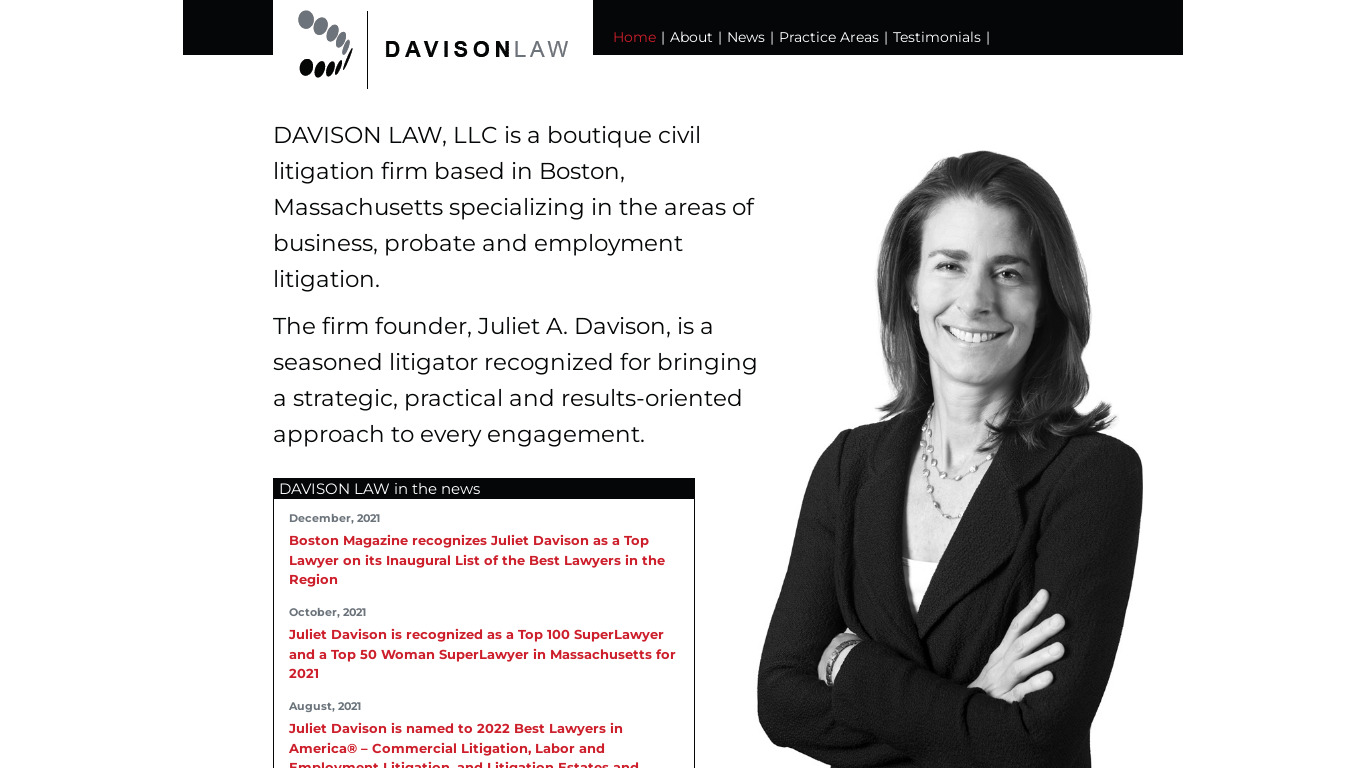 Davison Law Landing page