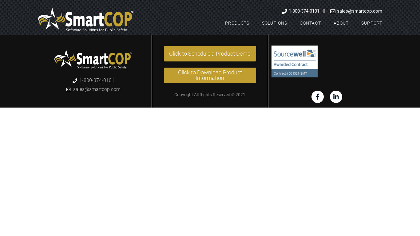 SmartCOP Landing page