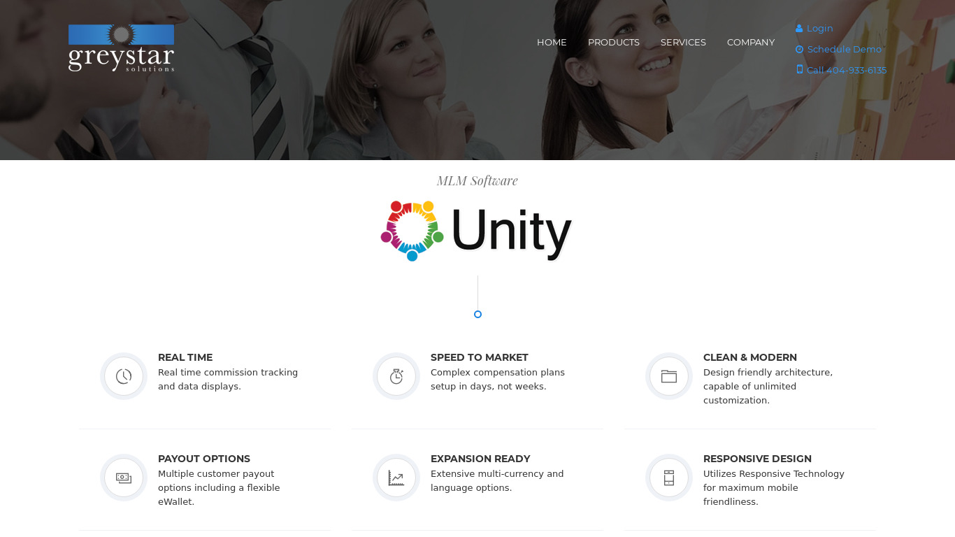 Unity MLM Landing page