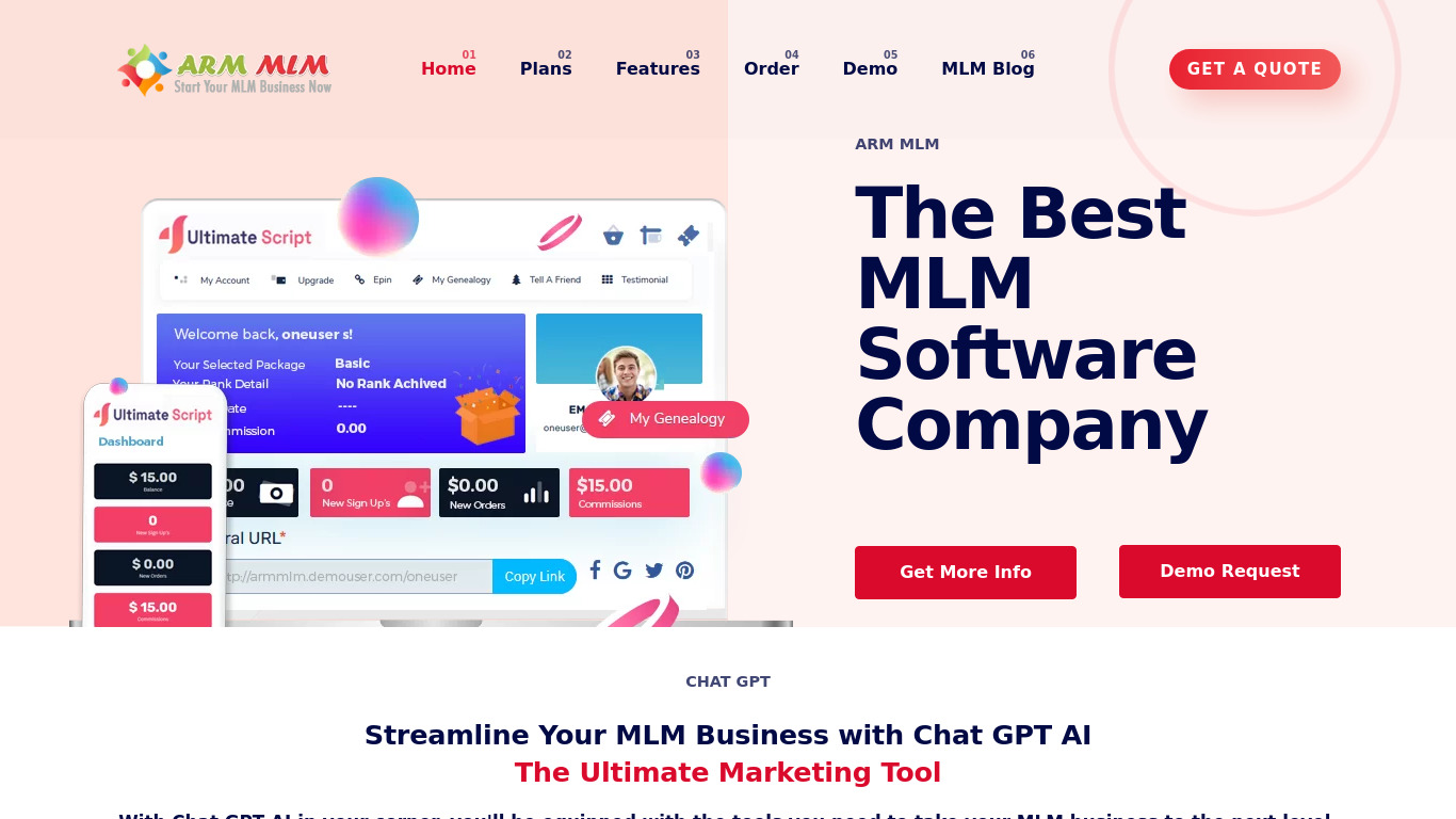 ARM MLM Software Landing page