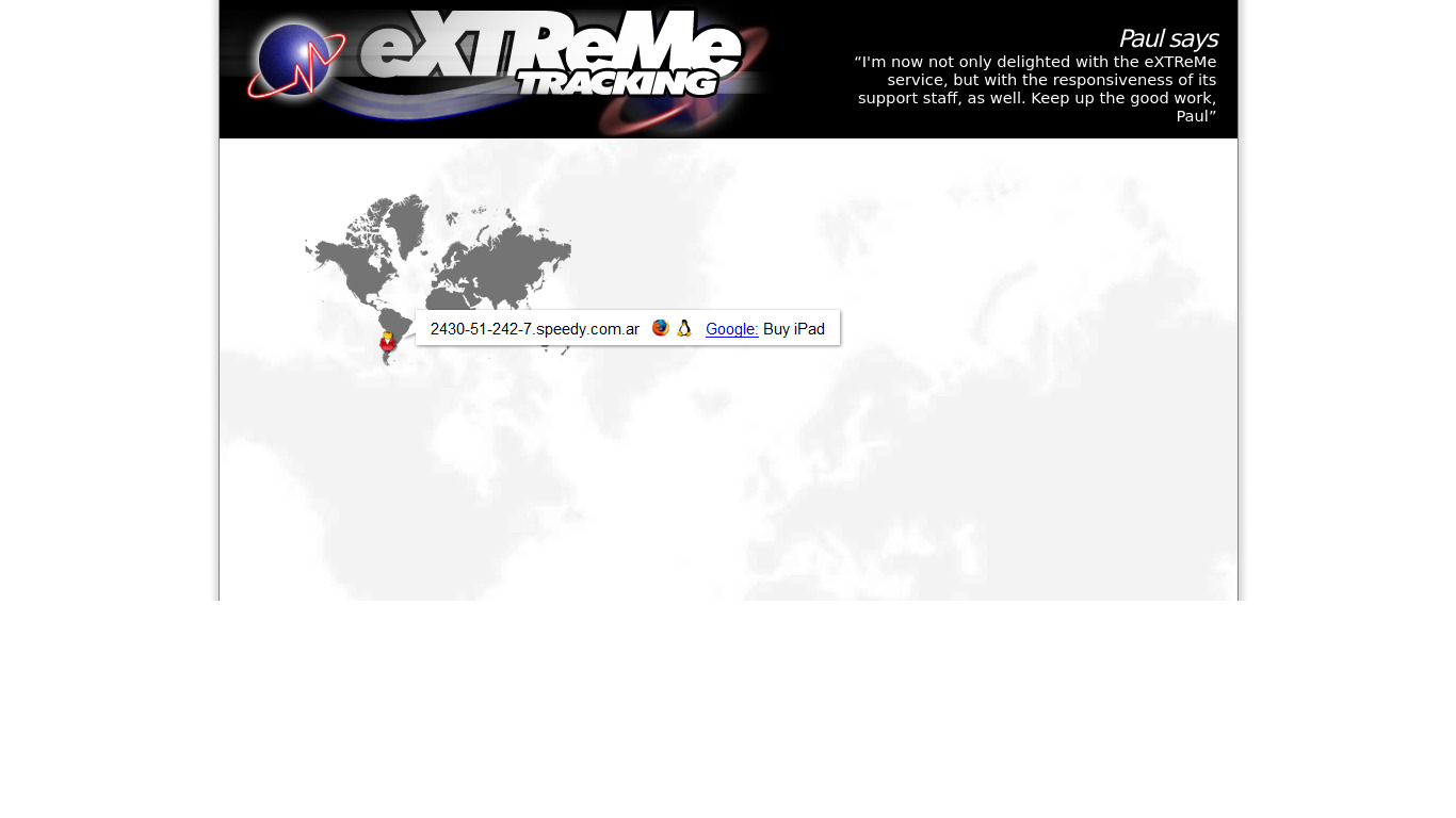 eXTReMe Tracking Landing page