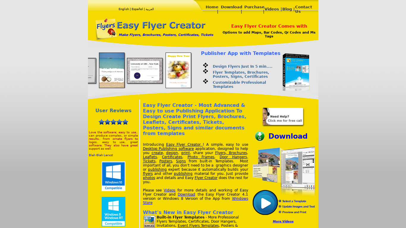 Easy Flyer Creator Landing page