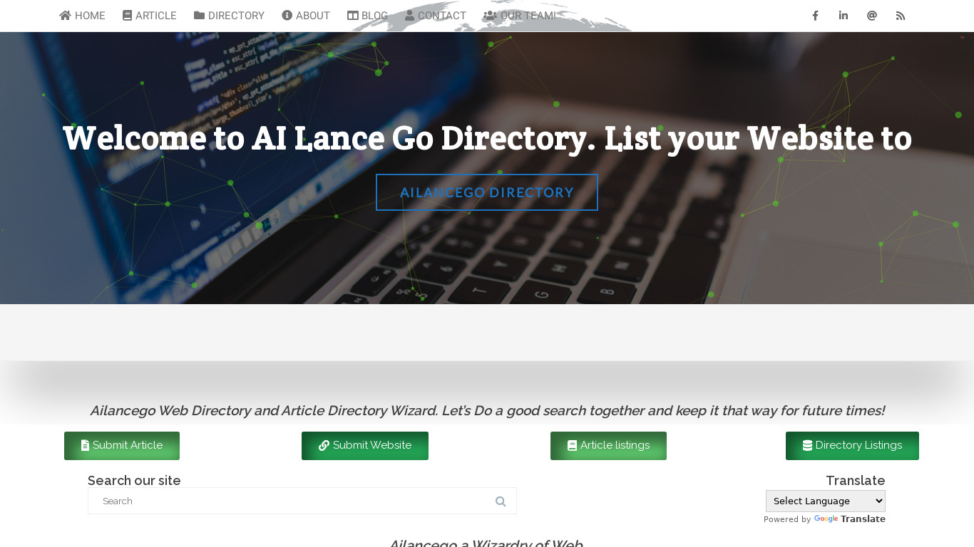 AI Lance Go Directory Landing page