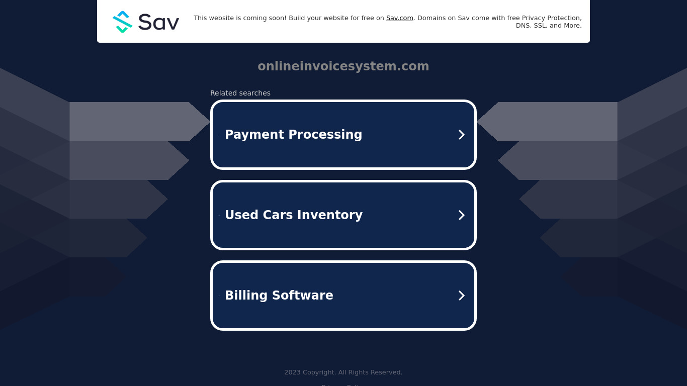 Online Invoice System Landing page