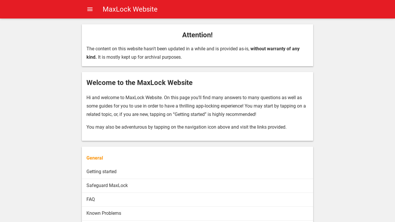 MaxLock Landing page