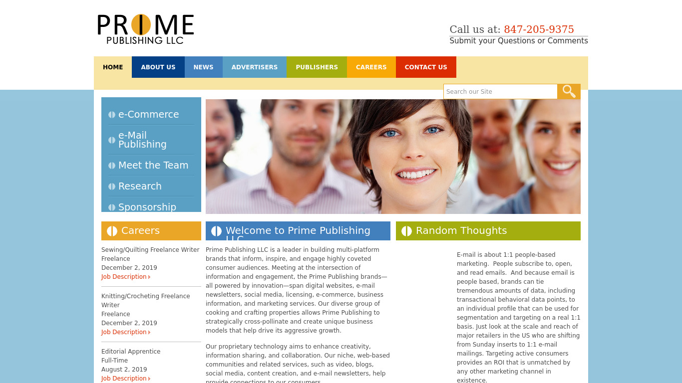 Prime Publishing Landing page